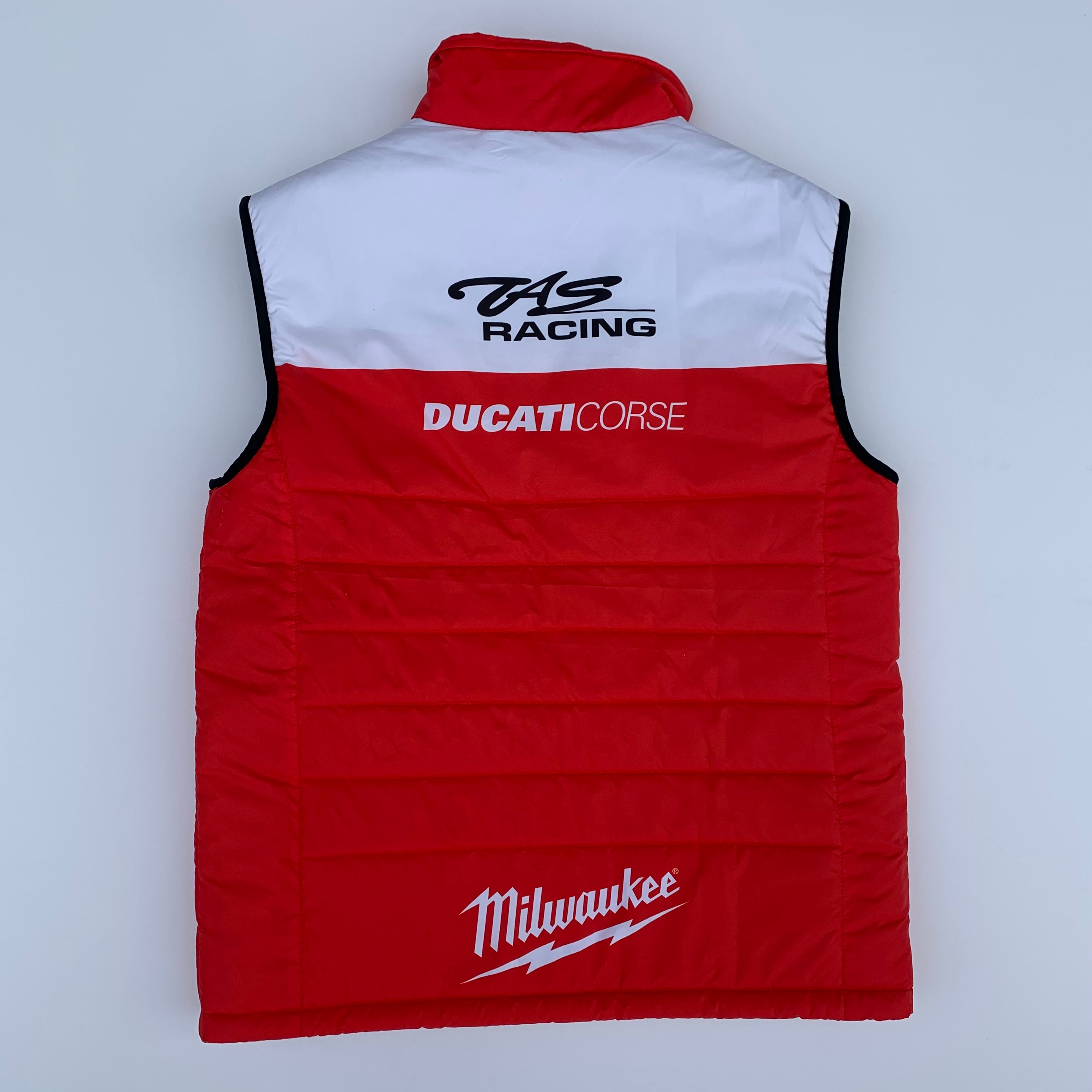 Red and White padded bodywarmer