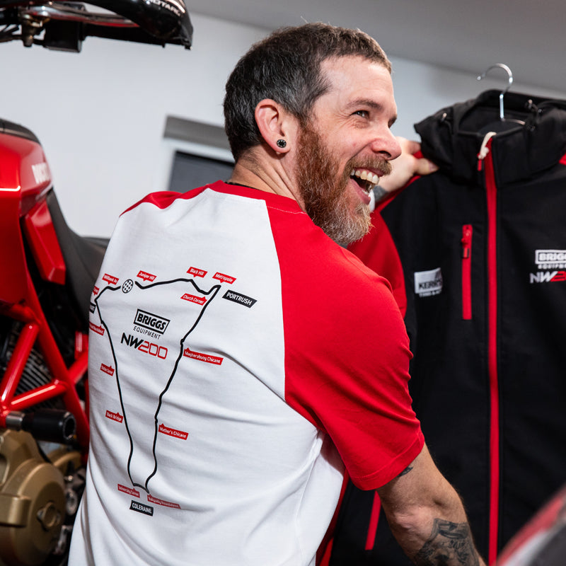 NW200 White & Red T-Shirt
