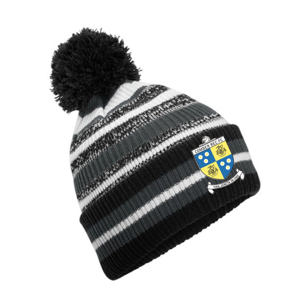 Comber Rec Stripey Bobble Hat