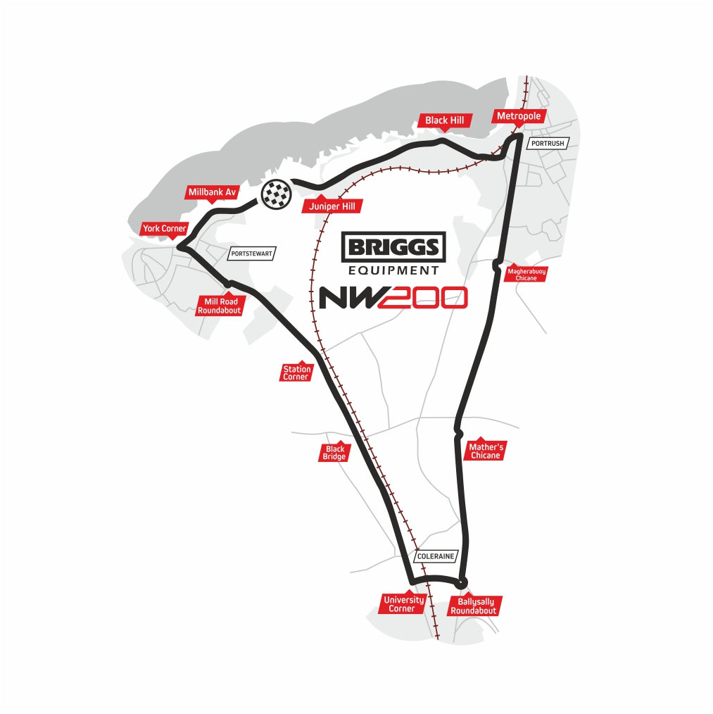 NW200 Track Map Sticker