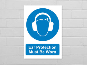 Ear protection must be worn sign